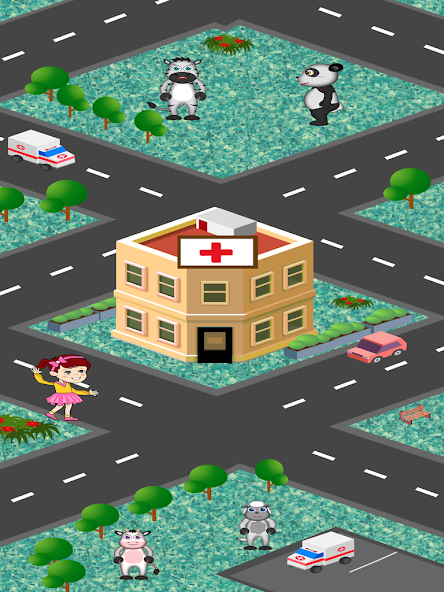Carte de clinique avec patients animaux